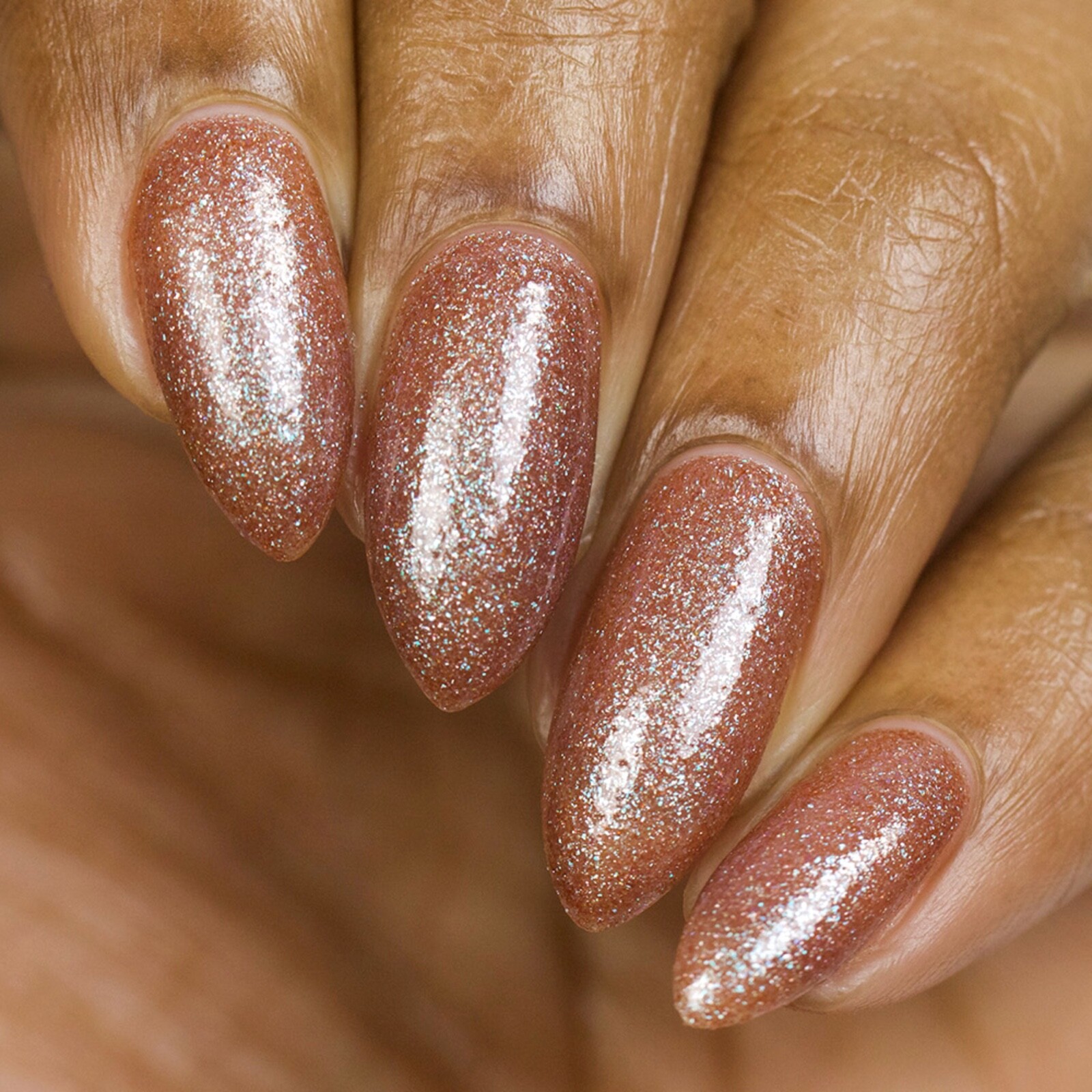 Earthlike Nail Polish (Brown Base Green/Purple Duochrome Shimmer) for Nail Art