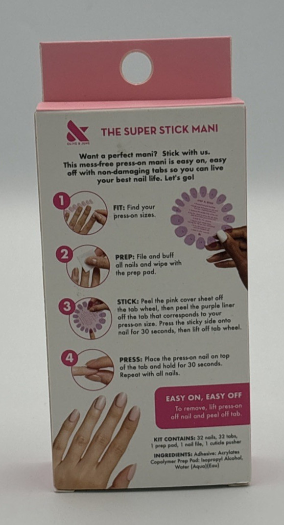 Olive & June Effects Super Stick Mani Press On Extra Short Shacket Velvet