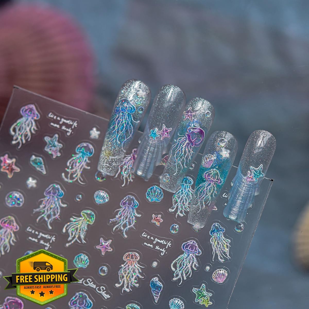 BMKKOT Jellyfish Nail Stickers-21