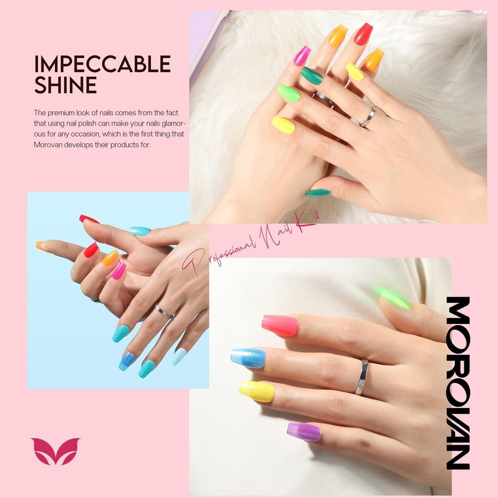 Morovan Nail Polish Set Fingernail: Shimmer Glitter Air Dry 15 Bright Colors …