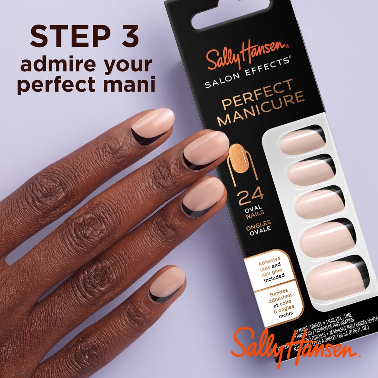 Sally Hansen Perfect Manicure Press on Nail Kit, Coffin Shape, Leaf Me Be, 24pcs