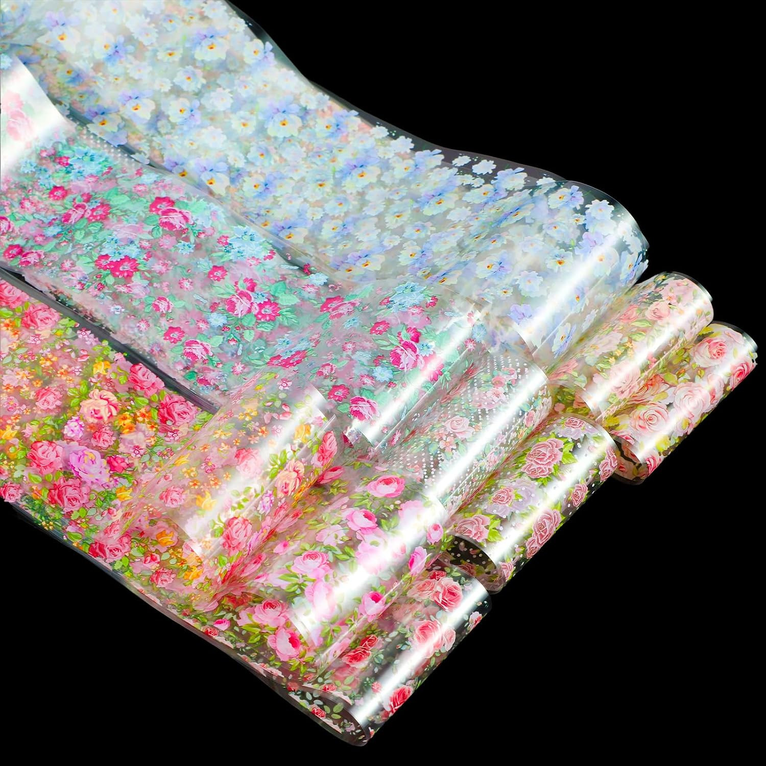 10 Rolls Flower Nail Foil Transfer Sheets Stickers, Nail Art Supplies | Spring F