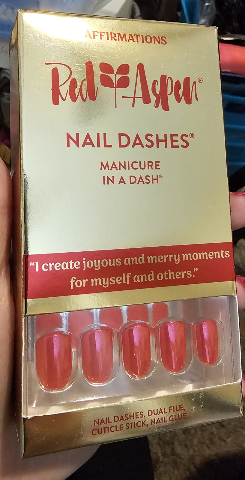 Red Aspen Nail Dashes Patricia Is Merry