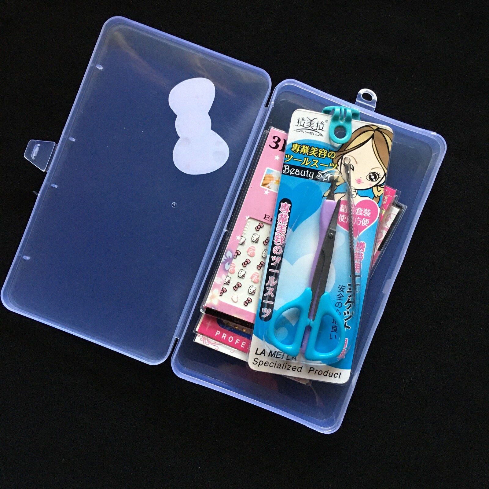 10 Sheets Hello Ketty & Cartoon Nail Sticker & Beauty Set In Plastic Box St-253