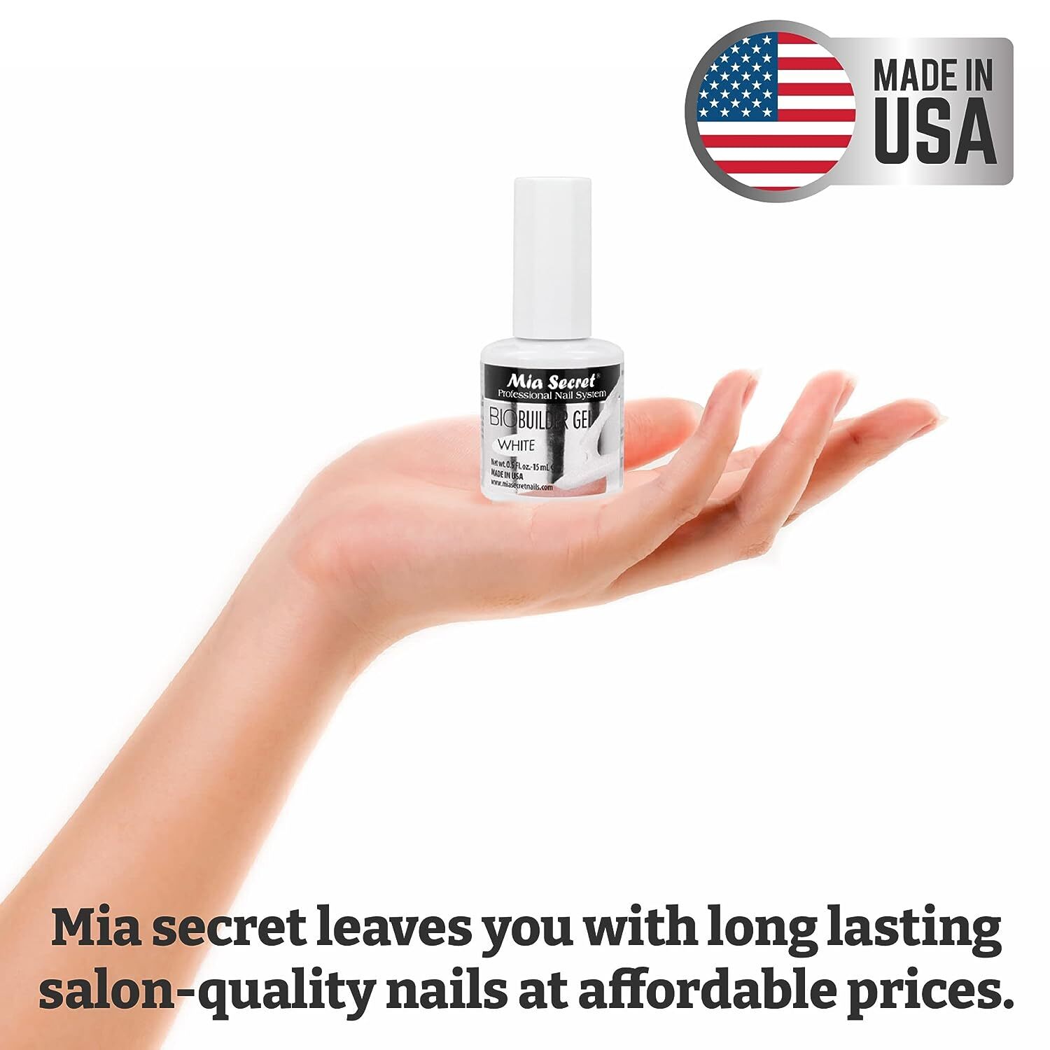 Mia Secret Clear Biobuilder Gel Brush-on White Builder Gel in a Bottle 1/2 oz