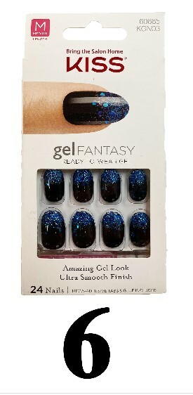 Kiss Gel Fantasy Glam Nails Matte/Glitter/Gold Small/Medium/Long 28 Nails #60666