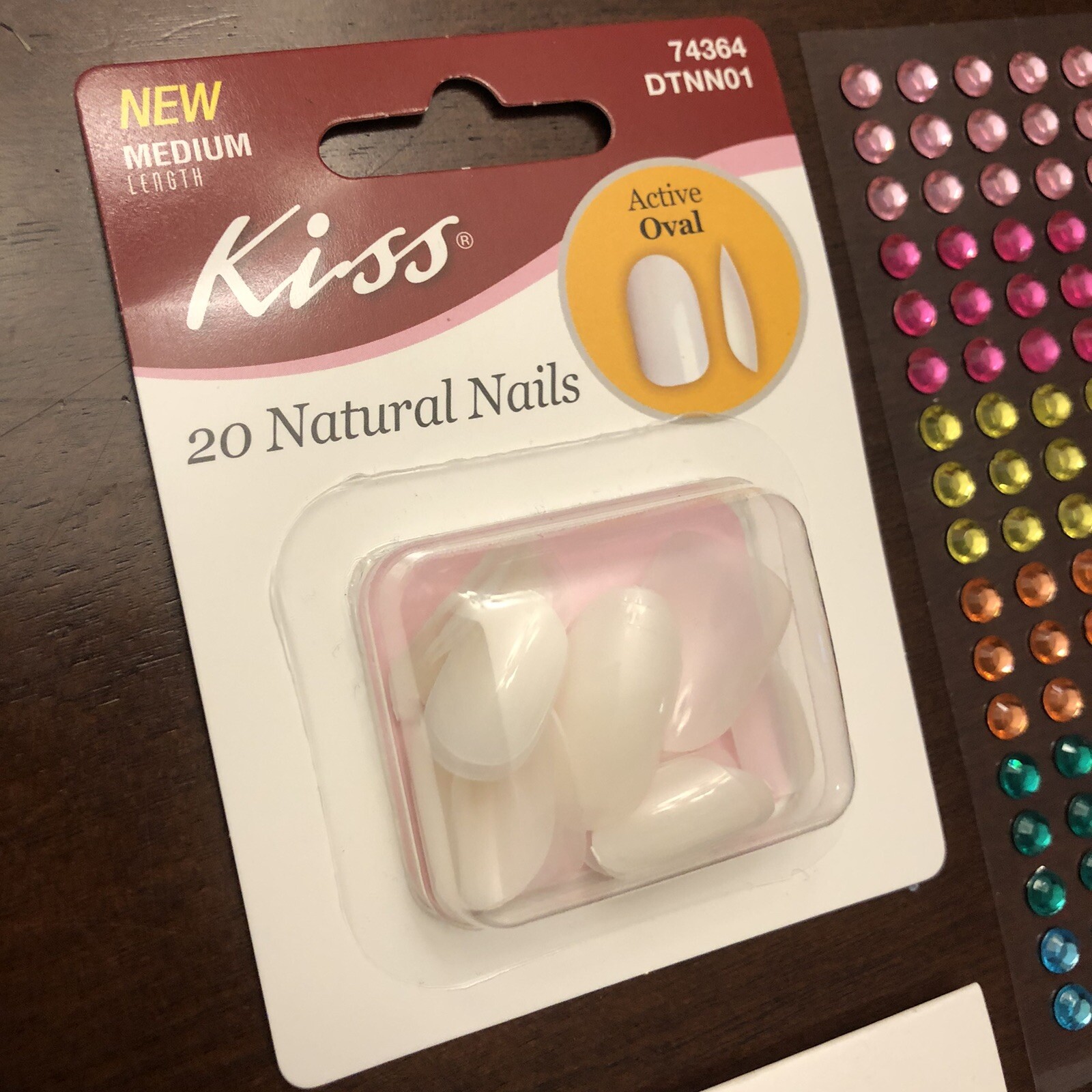 4 SETS PRESS ON NAILS Nail Art Tiny Gems Food Miniatures Acrylic Jewels Jars