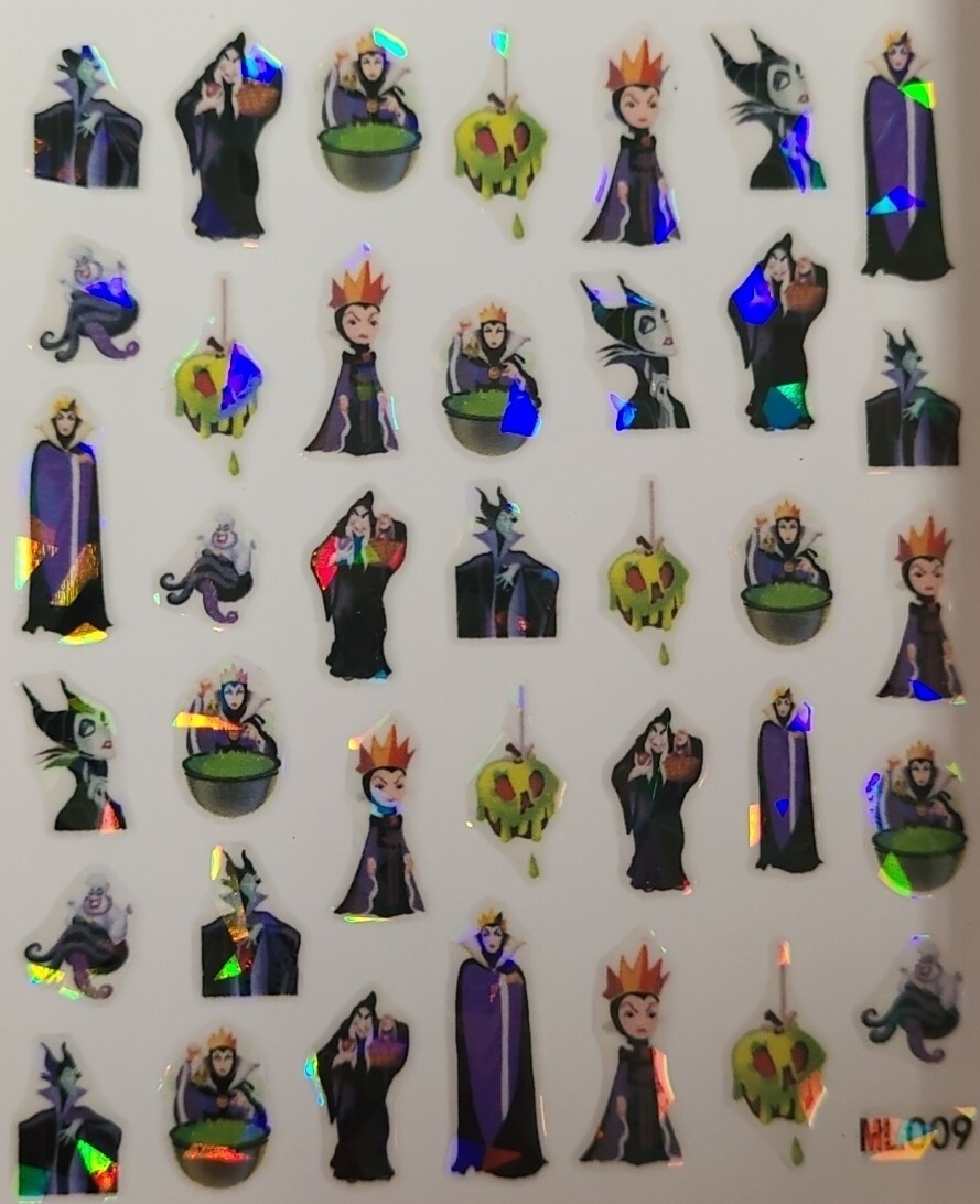 Malecifent Reflective Halloween Nail Art Stickers.
