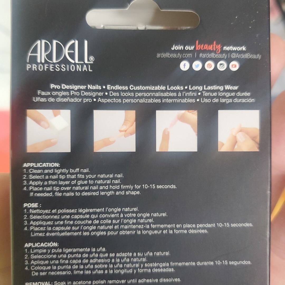 Ardell Professional Nail Addict Premium Set~ Marble & Diamonds! ~ 28 Nails NEW