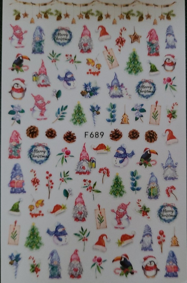 Christmas gnomes Holiday Nail Art Stickers