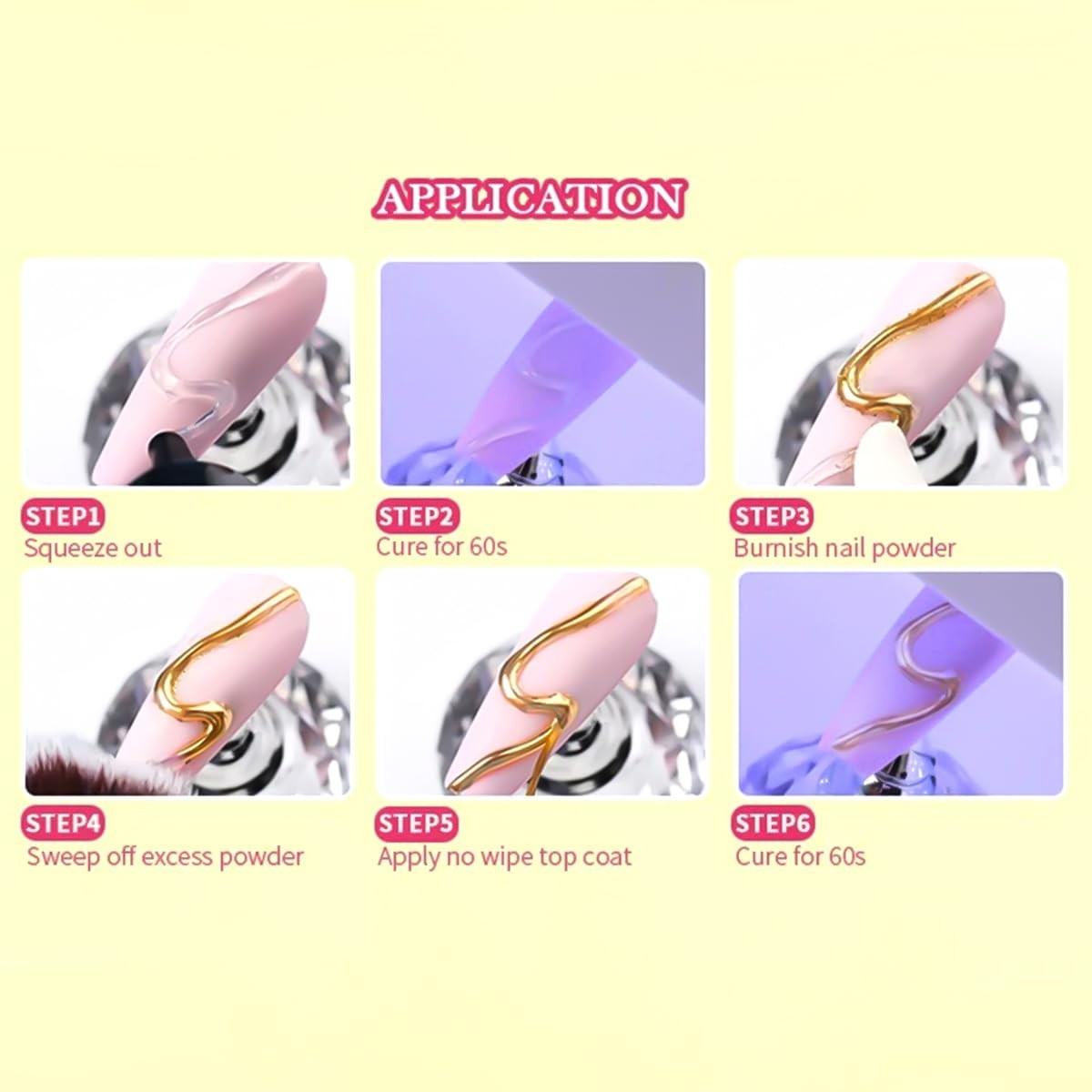 SUTOZMIWE Chrome Nail Powder and 3D F-137+G-427+D003+1pcG-261-05+6pcBrushes