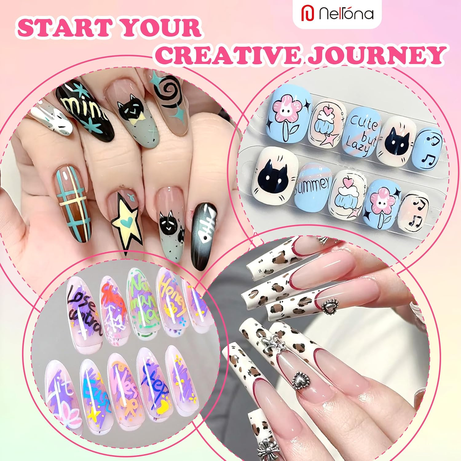 12 Colors Nail Art Pens Set – Acrylic Nail Polish Pens for DIY Nail Designs, 0.4