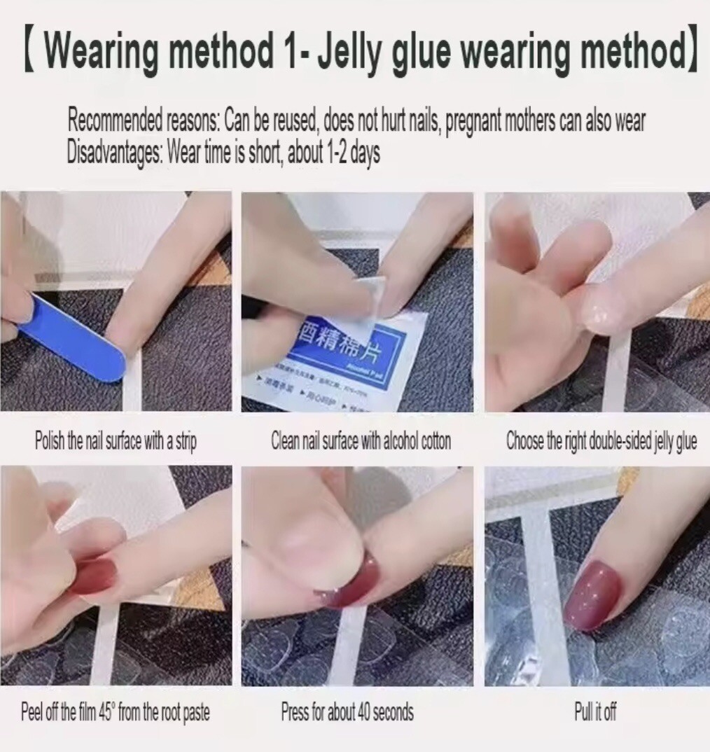 Long Style press on nails with medium size