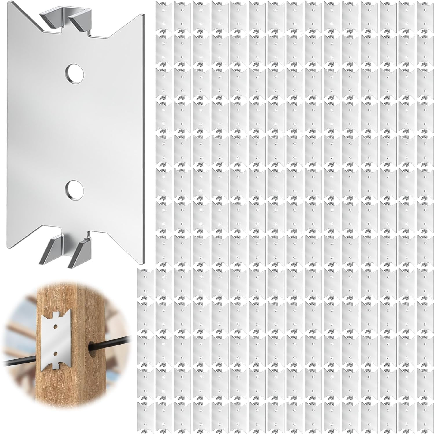 Forogore 300 Pcs Nail Plates, 1.5 X 2.5 Inch Nail Plates for Wood Studs, Nail Pl