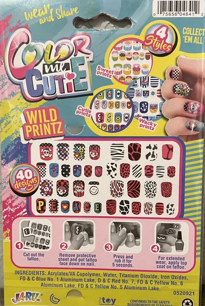 Color Me Cutie Dress-Up Nail Tattoo Wild Printz
