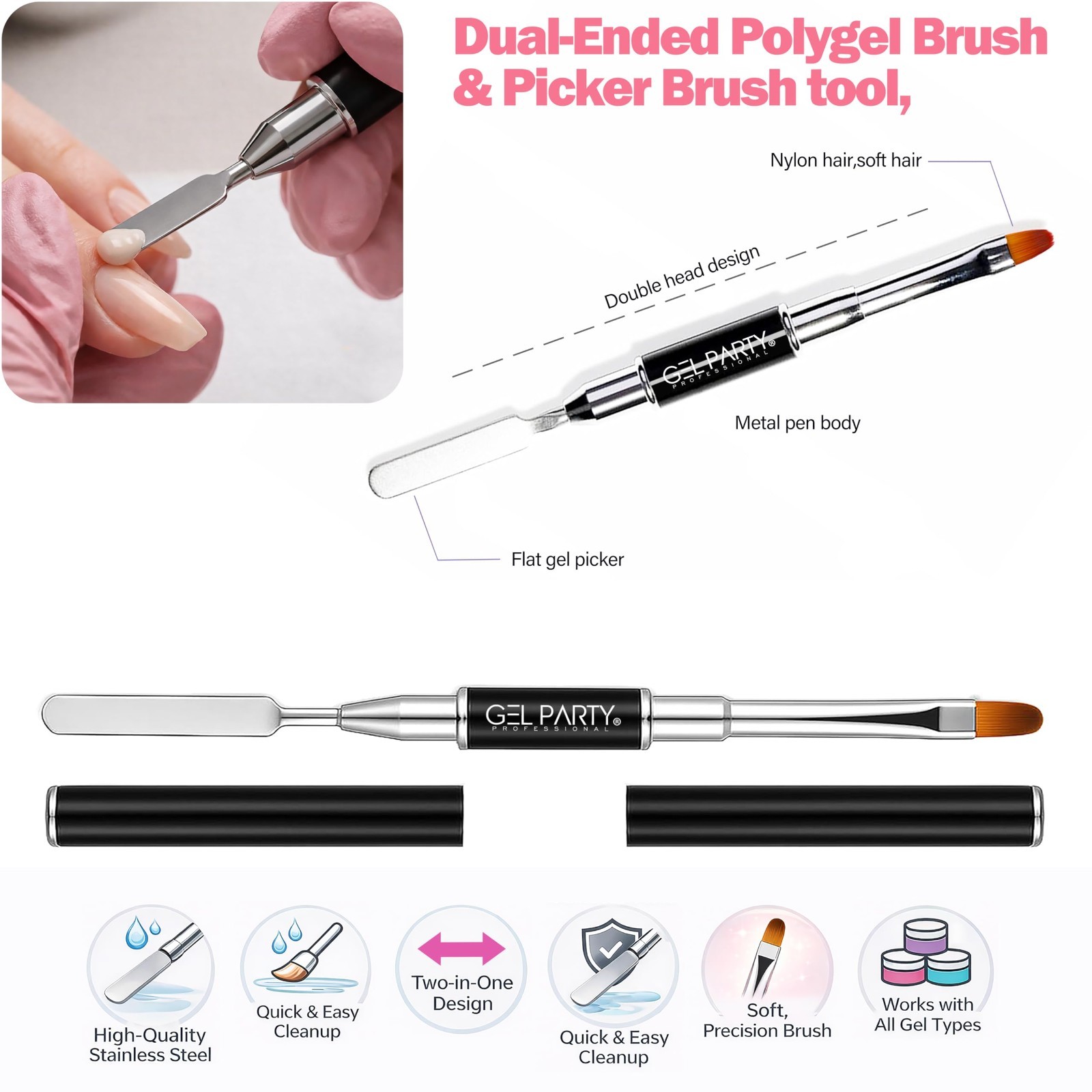 49 PCS Nail Art Brush Set – Dotting Tools, Liner Brushes, Silicone Tools & Tweez