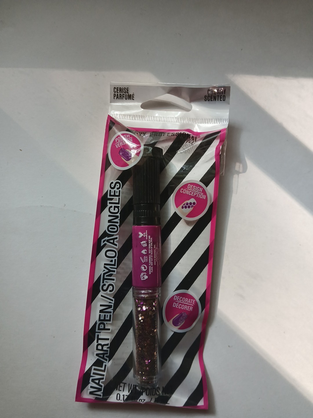 Onyx Professionsl Nail Art Pen 3 In 1 Tool Cherise French For (Reddish Pink)