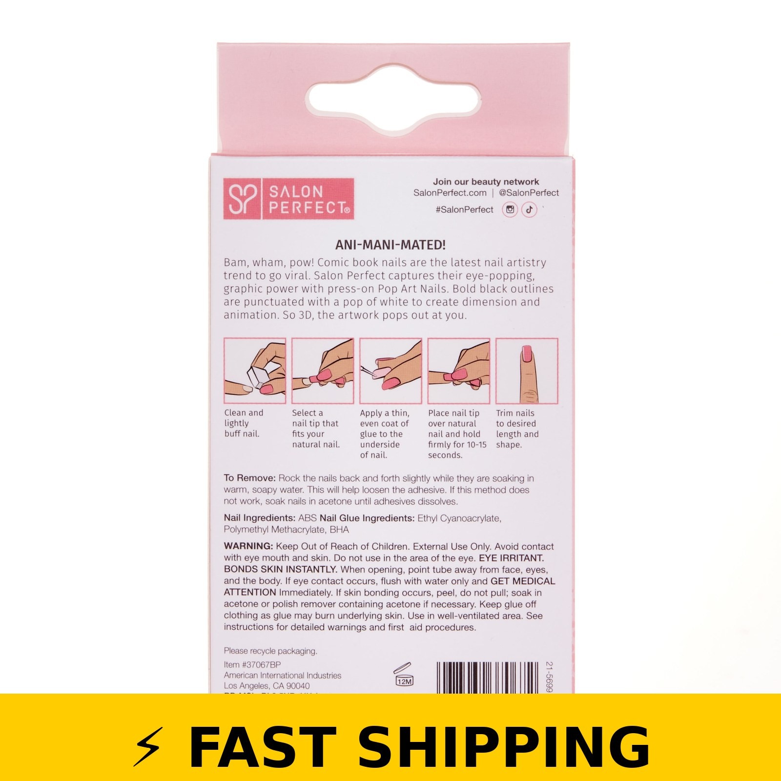 Salon Perfect Artificial Press on Nails, Purple Magnetic – 30pcs