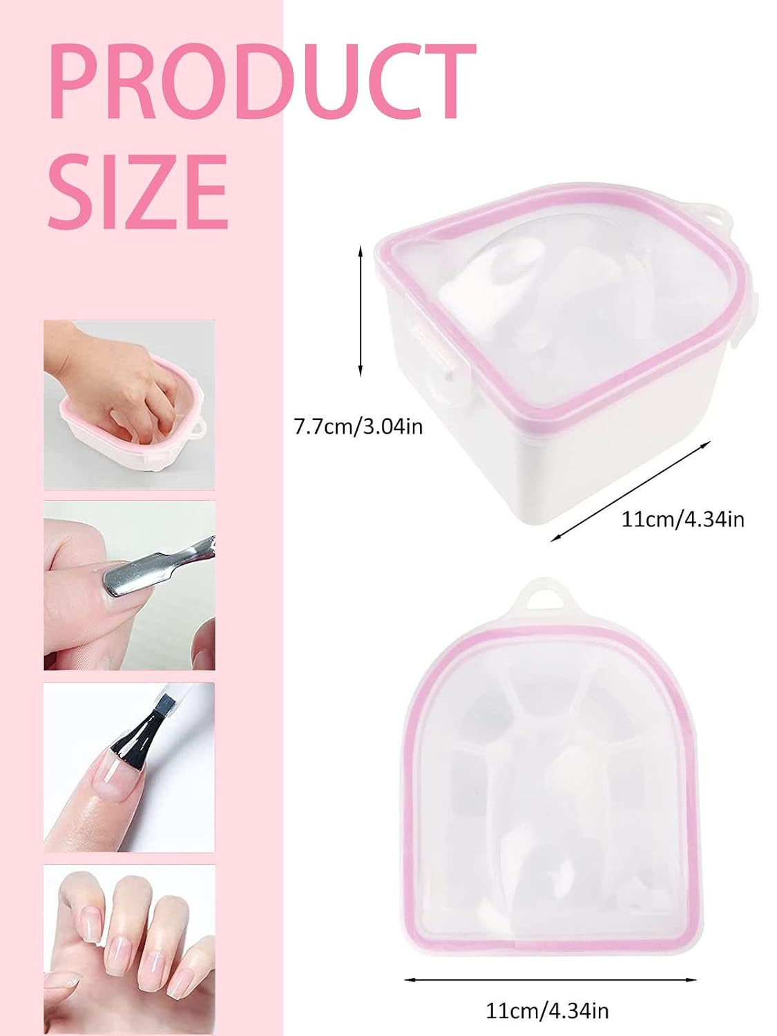 Nail Soaking Bowl, Soak off Gel Polish Dip Powder Remover Manicure Bowl with Tri