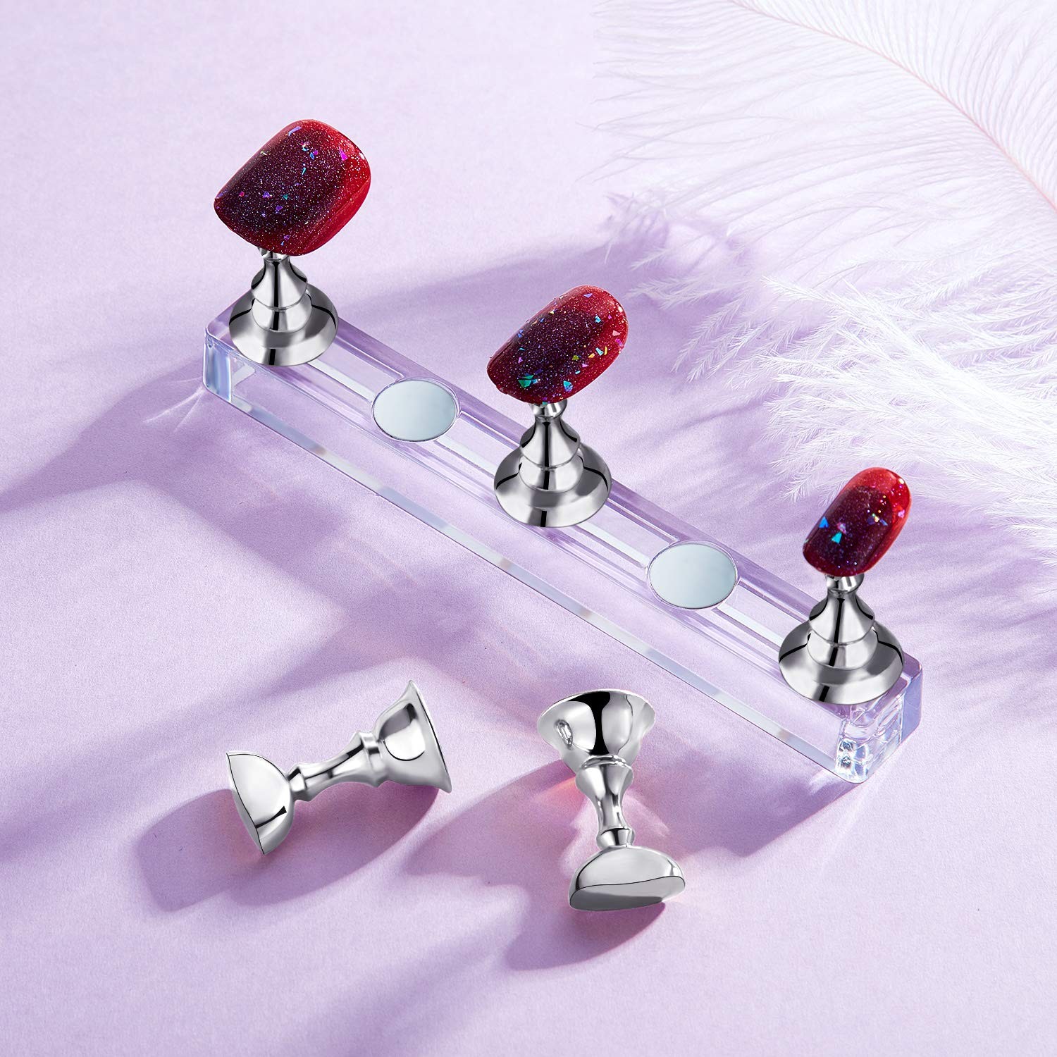 1/2 Set Nail Stand,Nail Holder Stand Press on Nail Stand for Nail Art Display US