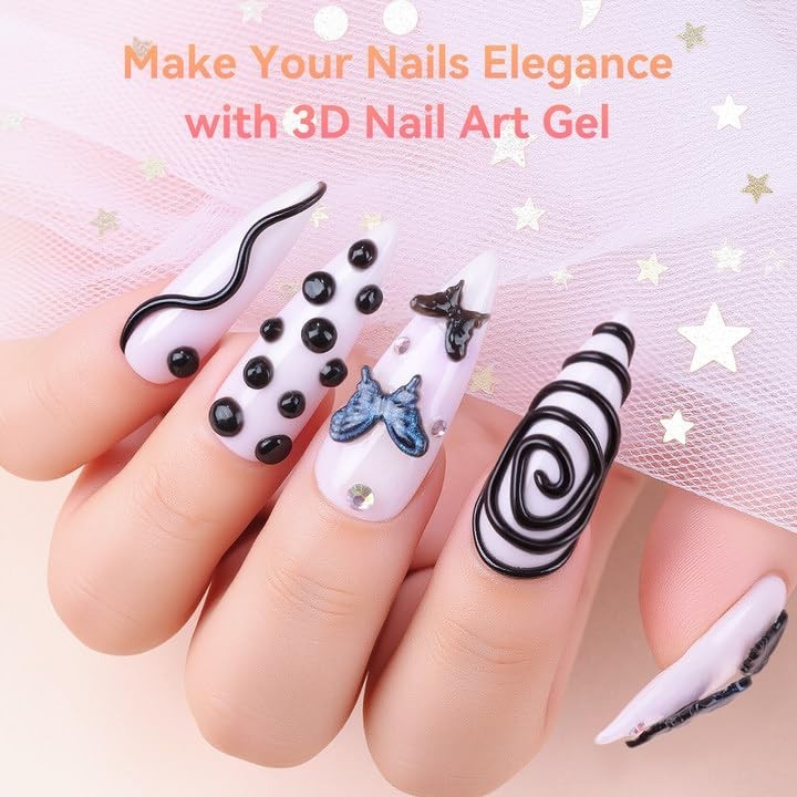 3D Gel Nail Art: 15g Sculpting Gel Nail Art Glue for Craving Black Candy Mold…