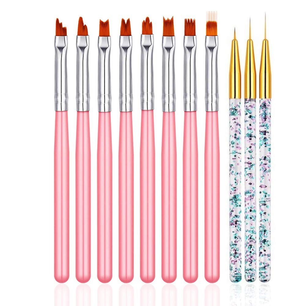 11-Piece Nail Art Brush Set for Stunning UV Gel Designs – Perfect for Beginners