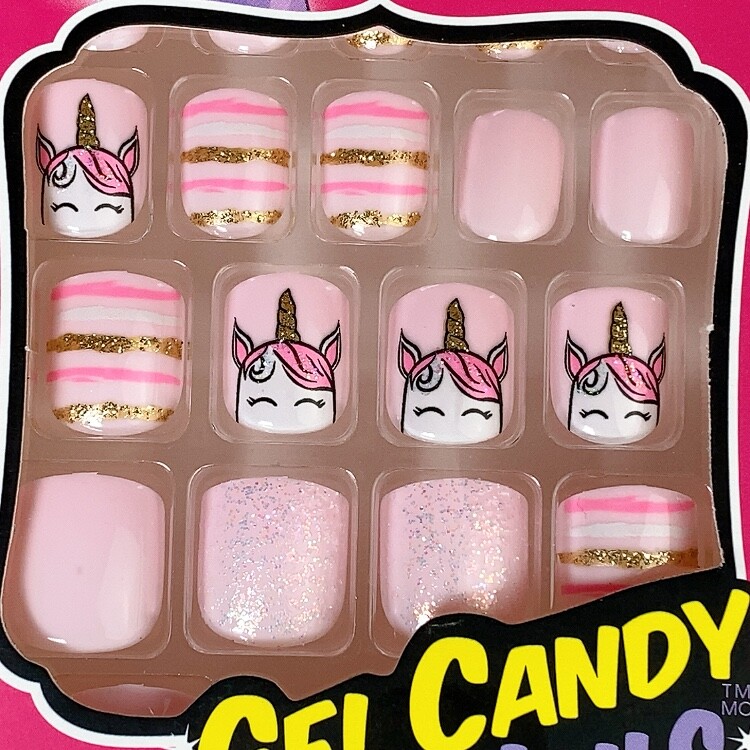 Broadway Kiss Little Diva Press On Nails Gel Candy for Girls Pinks Purple Aqua