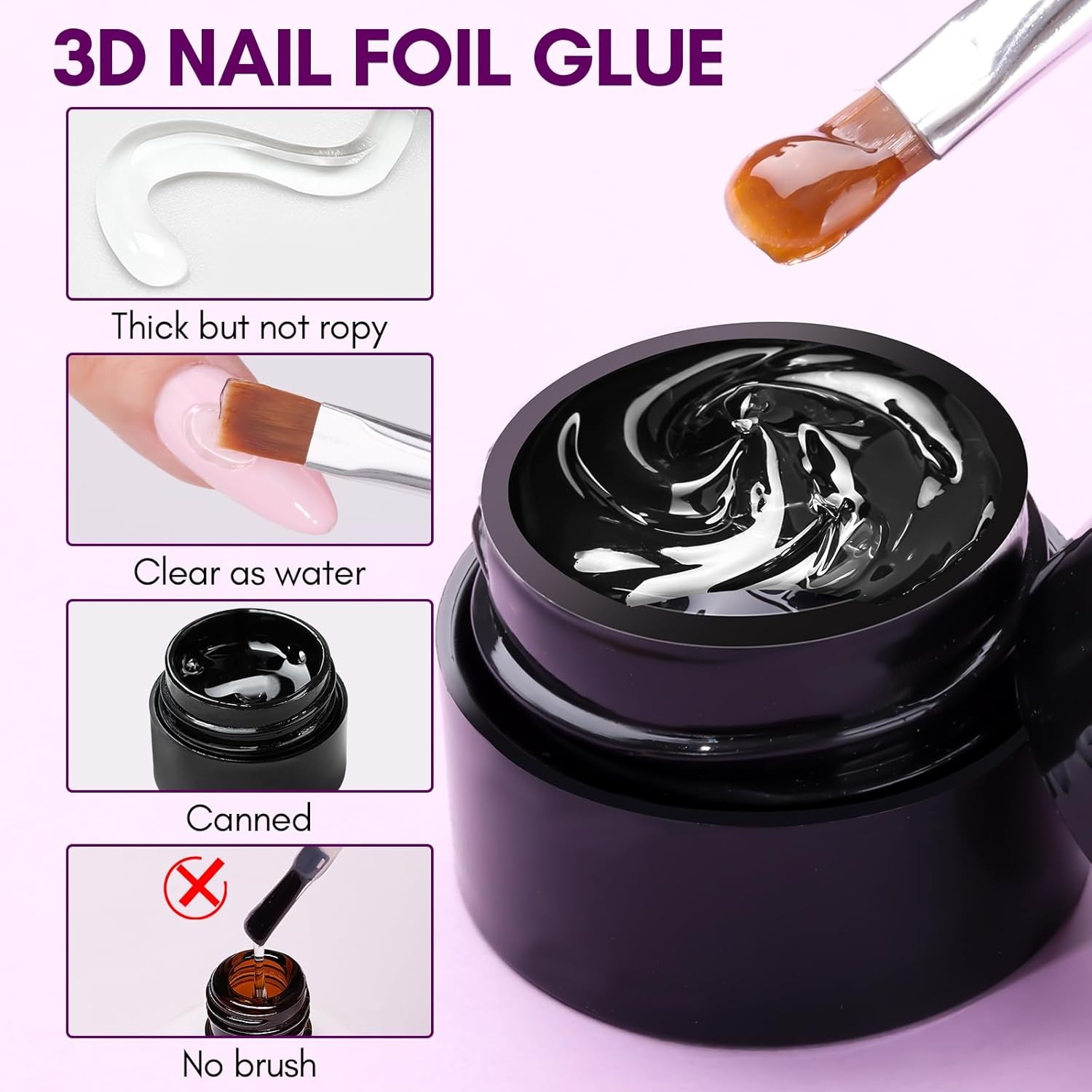 Makartt 3D Nail Gel: 8 ml Nail Foil Glue, Transfer Gels Adhesive for Linear, She