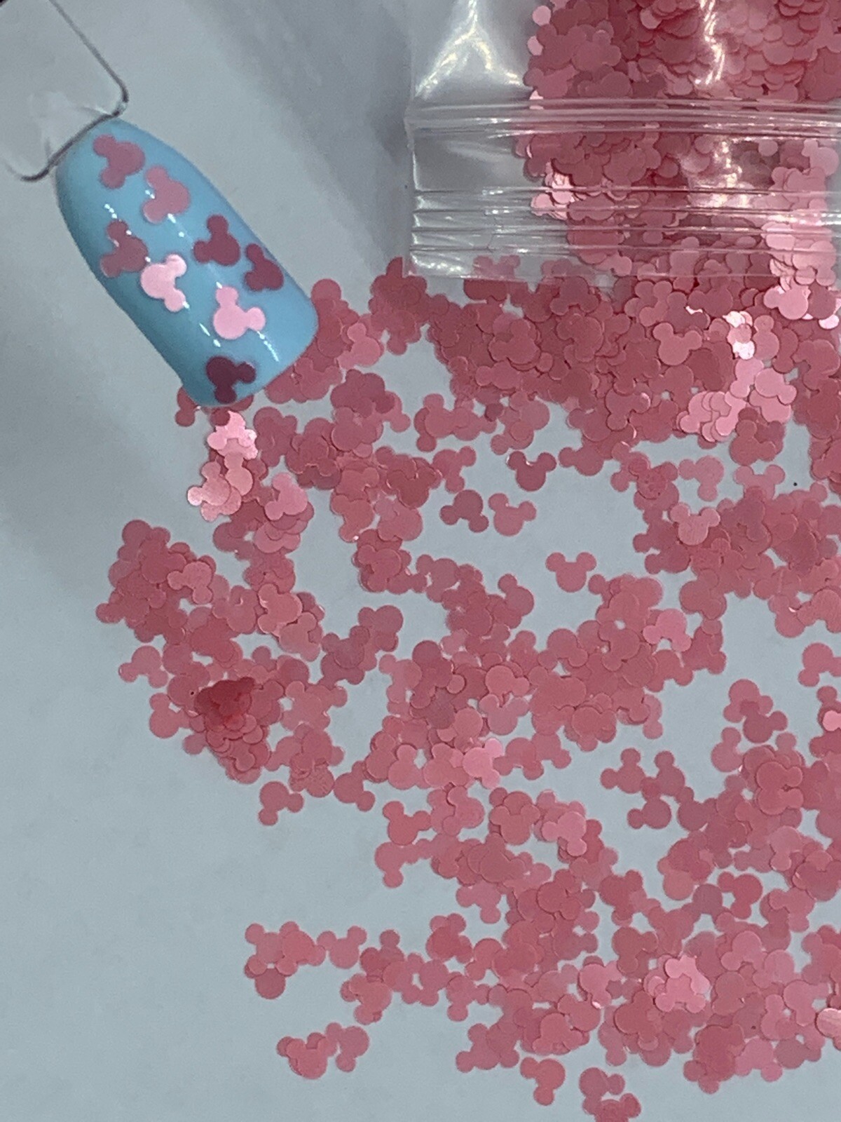Pink Rose Mickey Mouse Nail Glitter | 1 TSP | Gel Nail Art & Acrylic