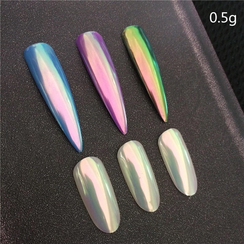 AURORA CHROME UNICORN NAIL POWDER Mermaid AB MIRROR Effect RAINBOW Crystal (um)