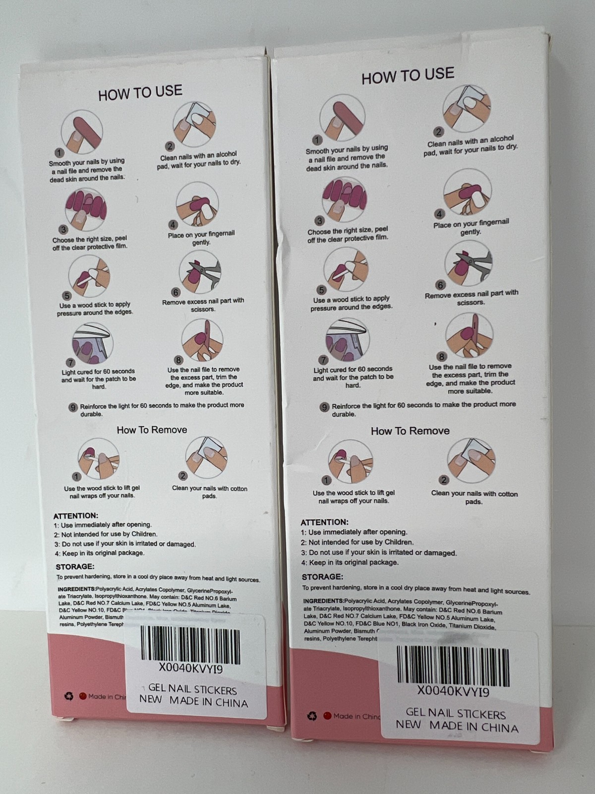 2 BOXES Semicured UV Gel Nail Sticker Kit NG200086