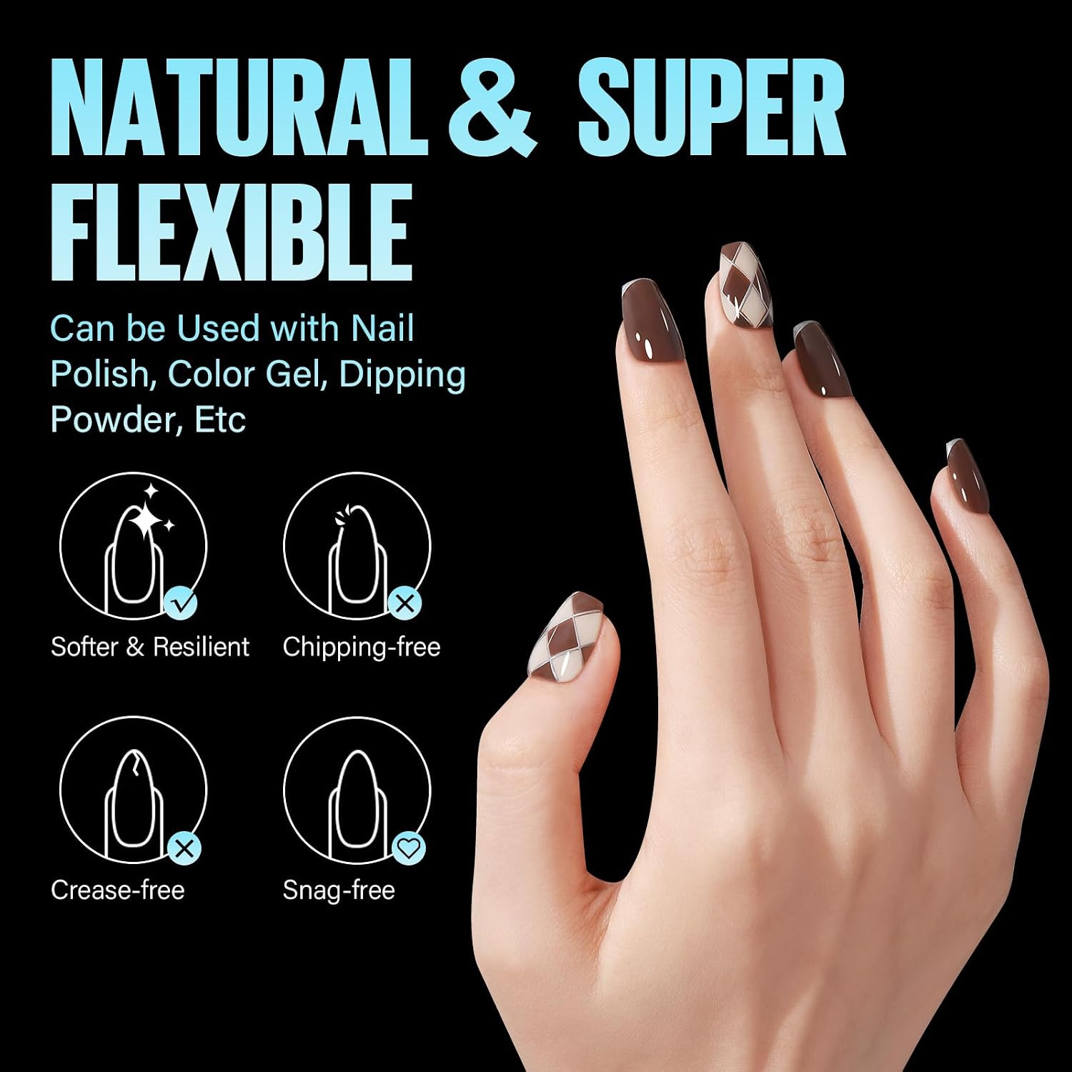 Short Coffin Nail Tips,240Pcs Soft Acrylic Nail Tips Full Cover,Gel Nails Tips H