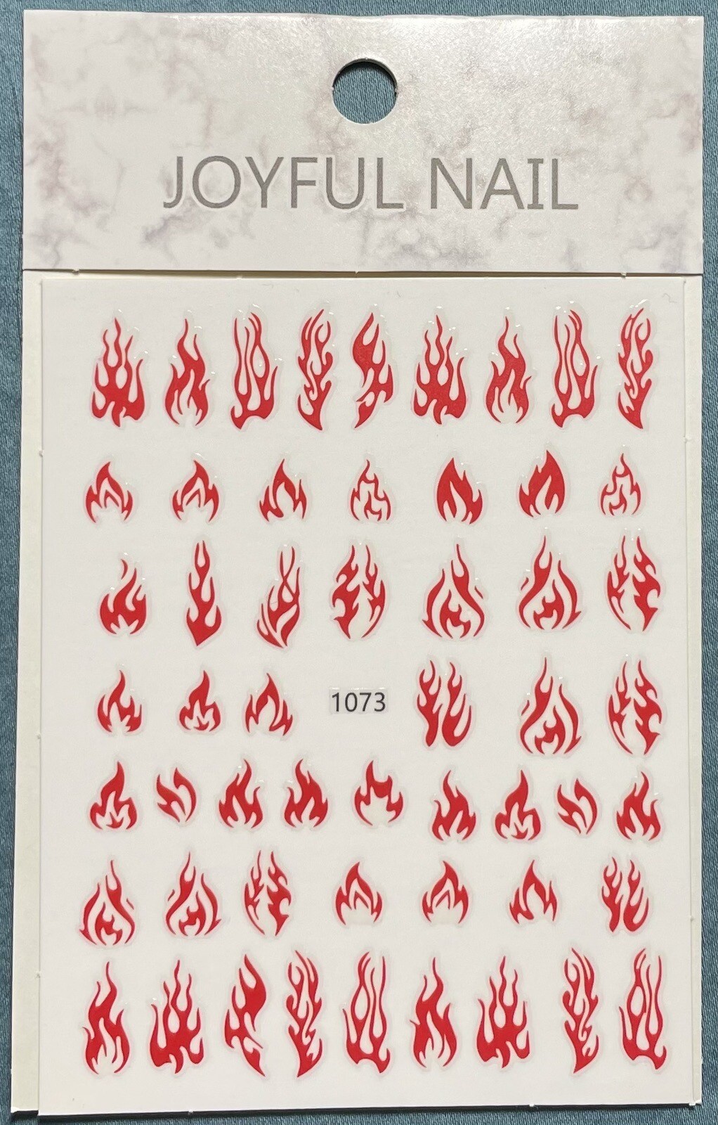Nail Stickers Art Decal DIY Design 3D Waterproof Red Flames 1073