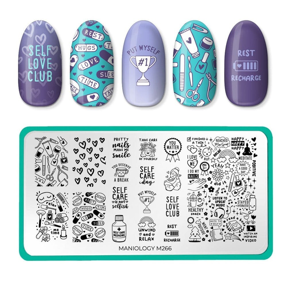 💞🧠🏥Maniology Self Love M266 Nail Stamping Plate