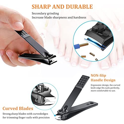 Nail Clippers Sets High Precisio Stainless Steel Nail Cutter Red/Black_25 in 1