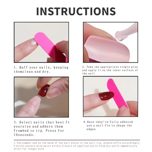 24Pcs Square Press on Nails Medium Fake Nails with Glossy Full Cover style6