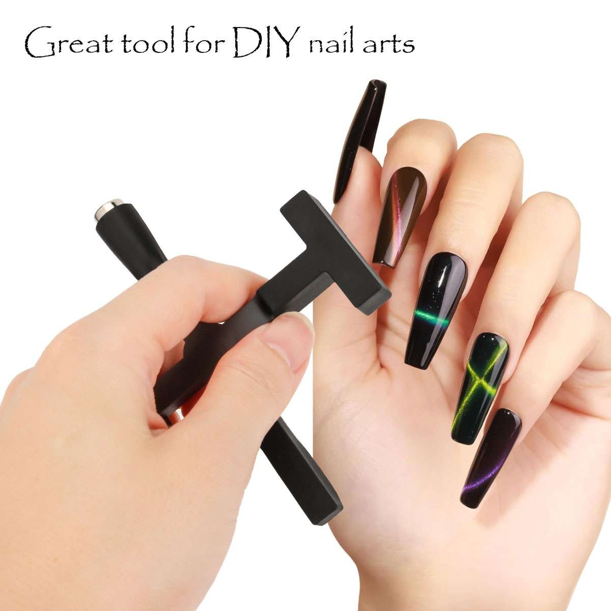 Nail Art Magnet Cross Shaped Nail Polish Magnet 5-in-1 Magnetic Polish for DIY
