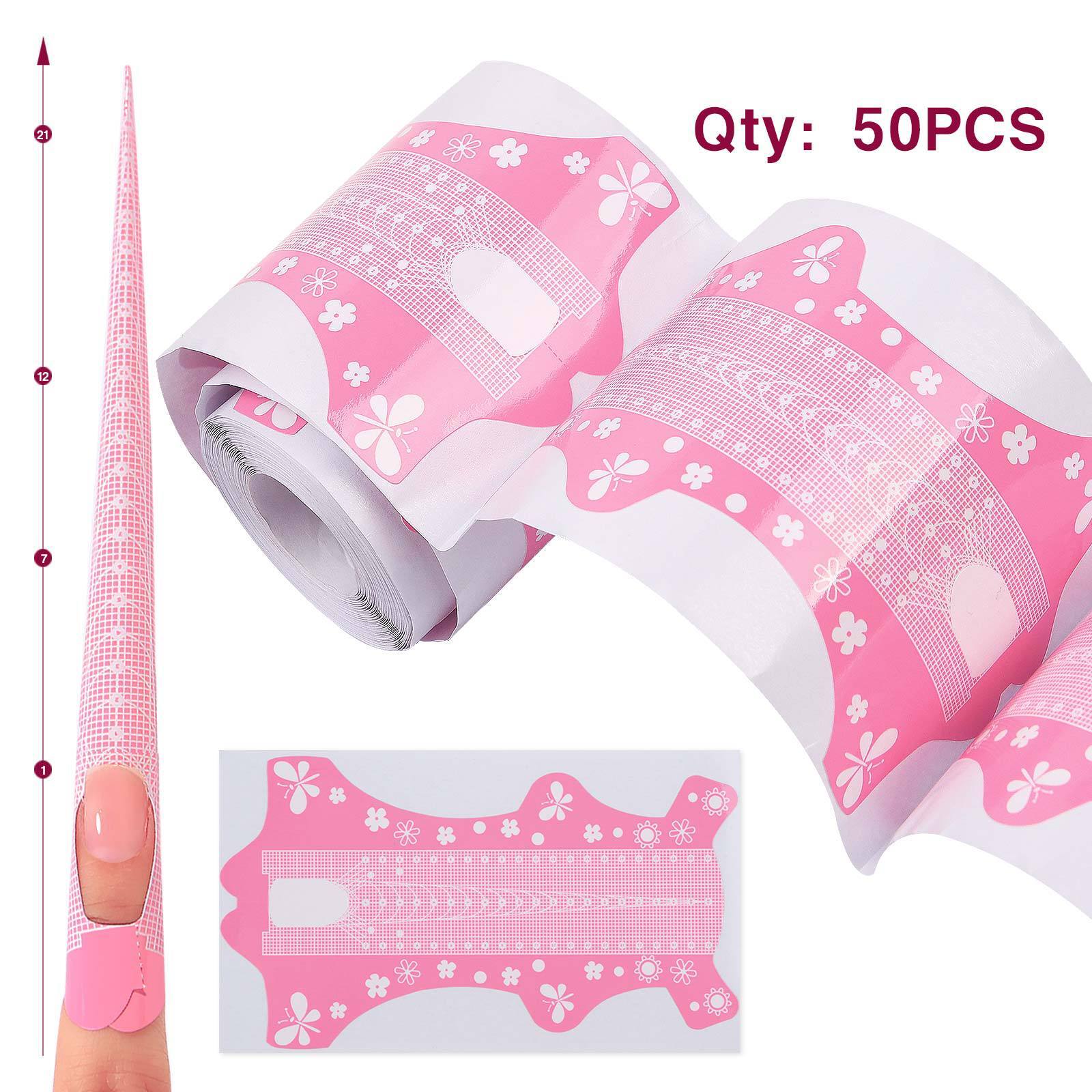 50/100Pcs Nail Forms for Extra Long Acrylic Gel Nails Nail Art Tips Extension