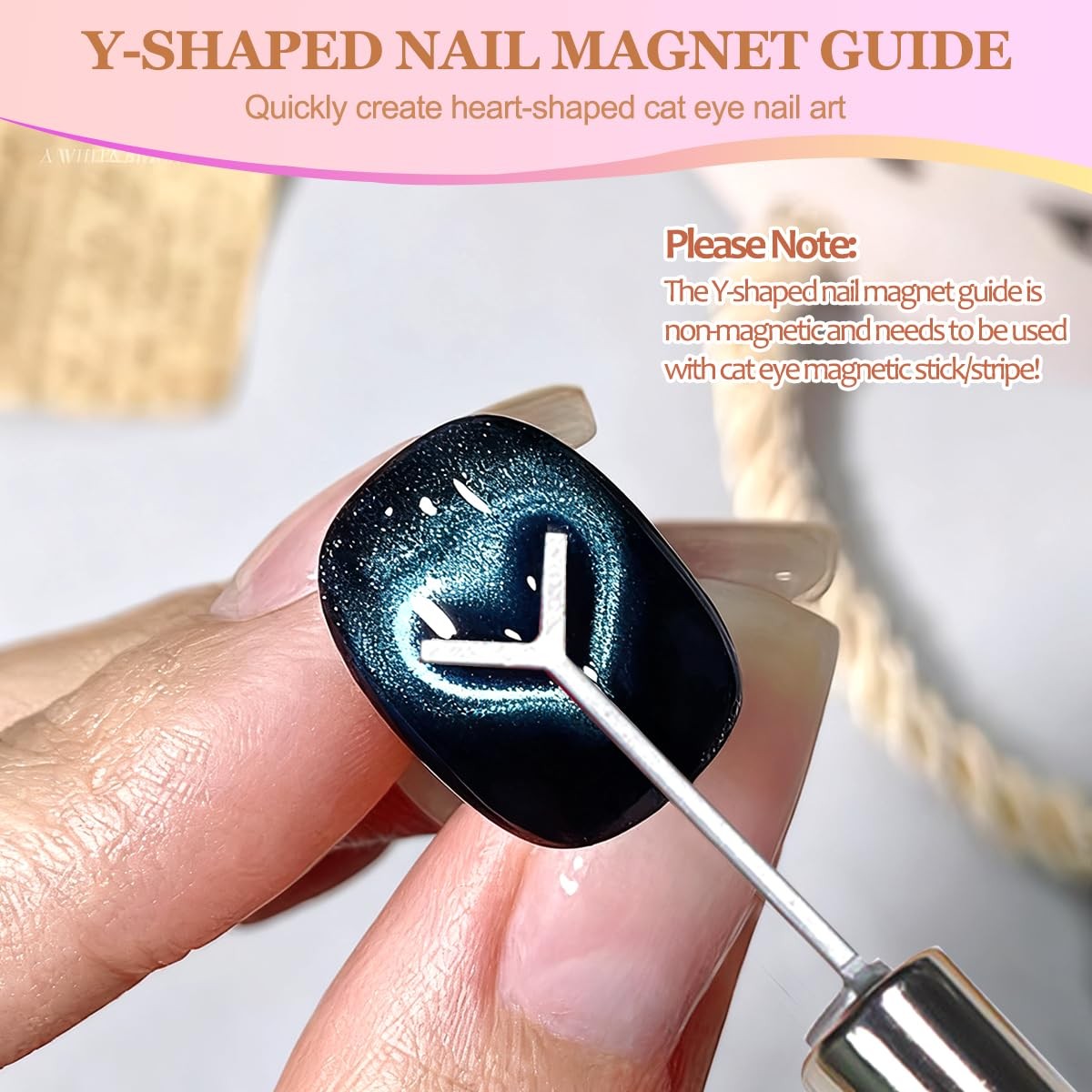 12pcs Cat Eye Magnet Set, Nail Magnet Tool with Scissor & Heart & Rabbit