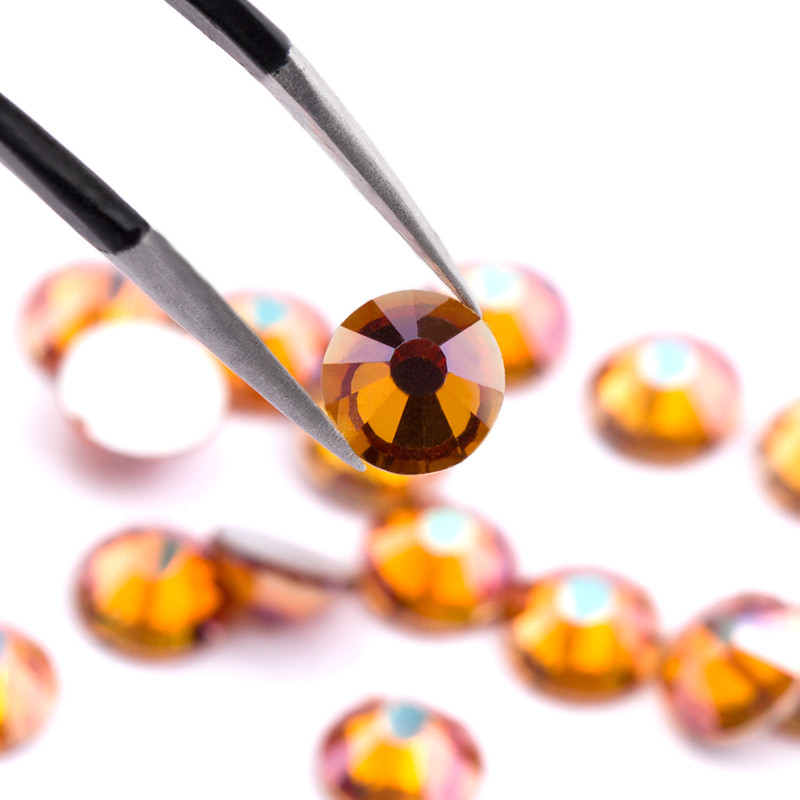 288 720 1440pcs Amber Glitter 3D Nail Art Rhinestones Flatback Crystals Gems