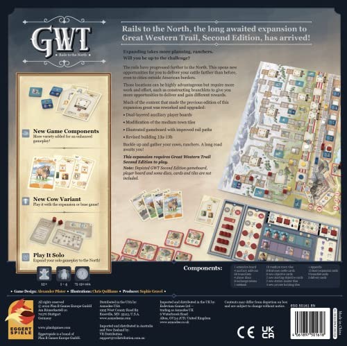 Great Western Trail 2nd Edition Rails to 11.7 x 1.9 x 0.1 inches, Multicolor