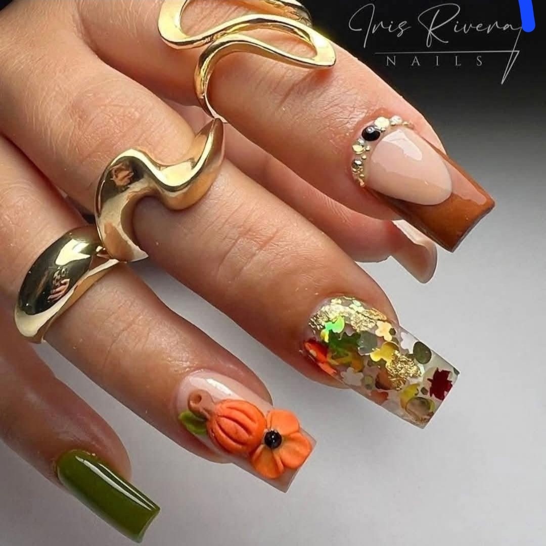 Maple Leaf Nails Flakes, 12 Colors Of Fall Leaf Glitter Nail Design Half Tsp Ea