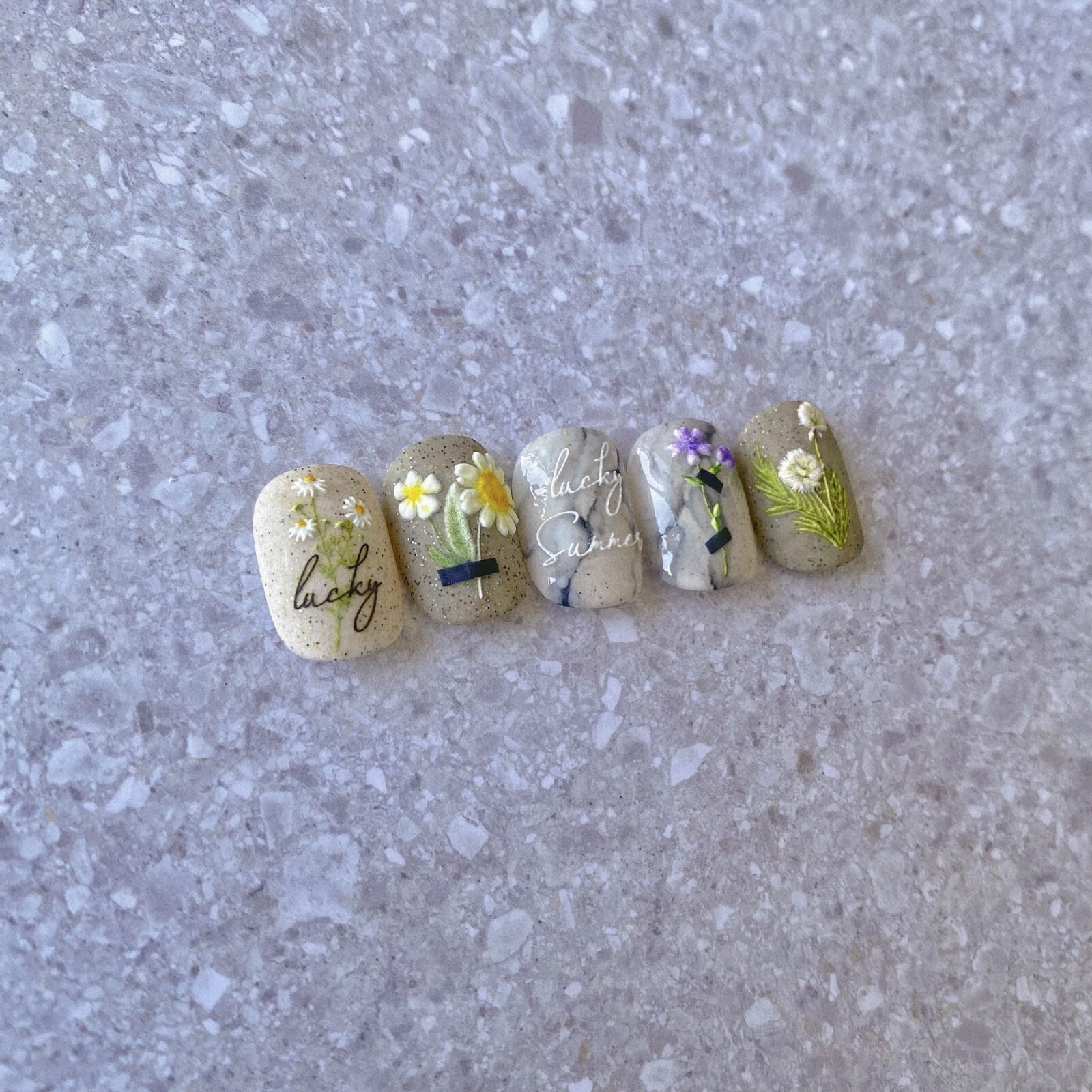 3D Wild Flower Nail Art Sticker Daisy Self Adhesive Floral Decal DIY Decor 1794
