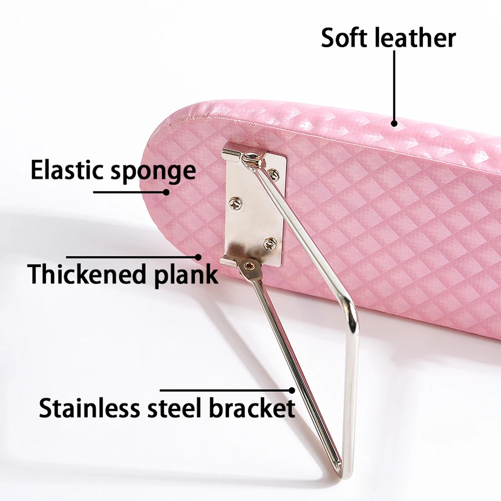 Pink/White Plaid Waterproof Leather Hand Pillow Arm Rest Cushion Nail Art Wrist