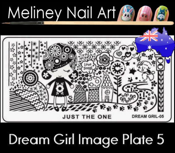 Dream Girl 5 Stamping Nail Art Image Plate Design Rectangle XL Stencil metal