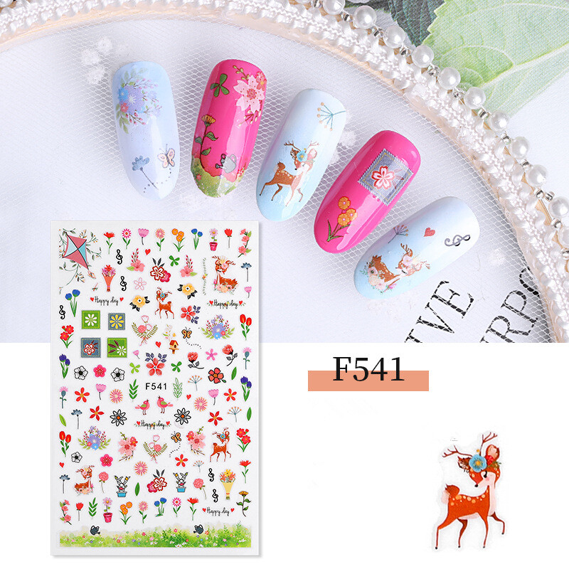 Nail Decals Sticker Manicure Decorations Foil Self Adhesive Stick On Art Flowers