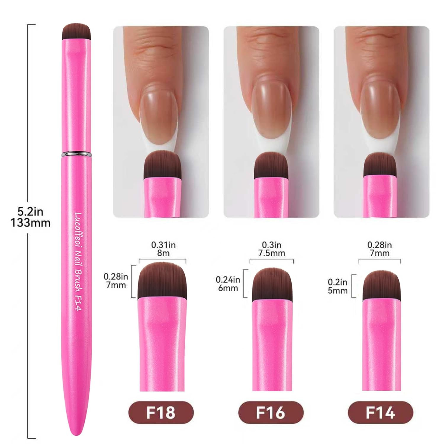 French Tip Brush – Kolinsky Sable Nail Art for Polygel & Clean Up | Clean Up Bru