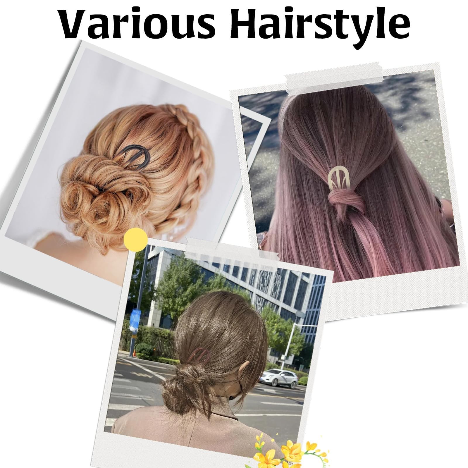 6Pcs French Hair Clips, U Shaped Pin 1 Count (Pack of 6),