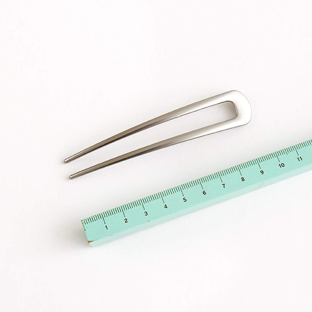 [2 Pack] Benefree U-Shape Hairpins, Bride Hair 1 Count (Pack of 1), 2P Silver