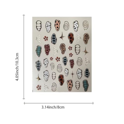 Leopard Print Nail Stickers – 3D Gold Embossed Nail Decals, Self Style4